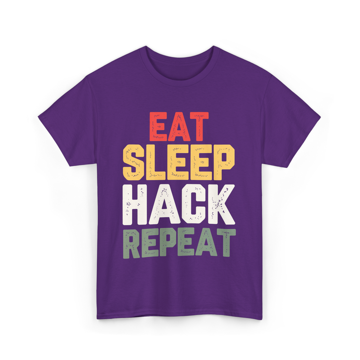 Eat Sleep Hack Repeat Hacking T-Shirt - Purple
