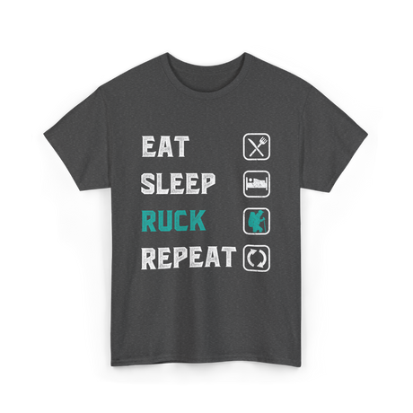 Eat Sleep Ruck Repeat Rucking T-Shirt - Dark Heather