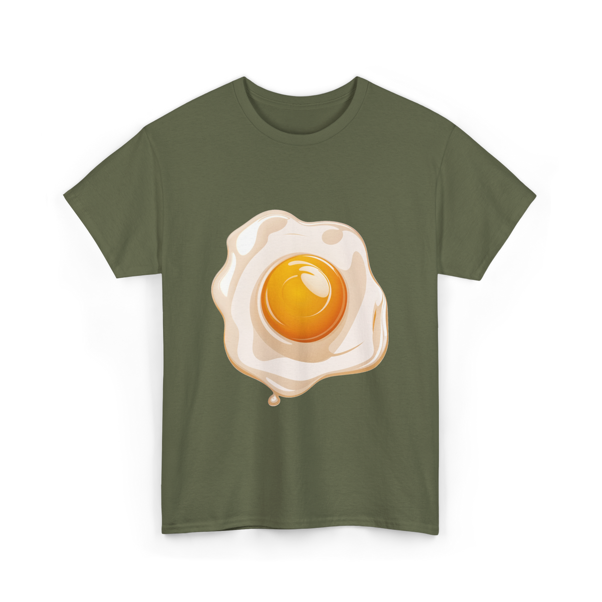 Egg Yolk Eggs Breakfast Food T-Shirt - Military Green
