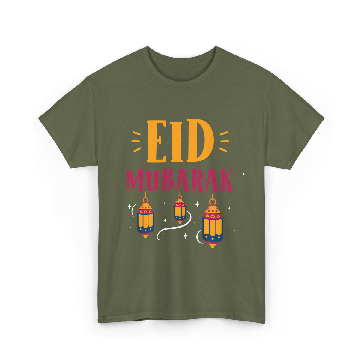 Eid Mubarak Ramadan Celebration T-Shirt - Military Green