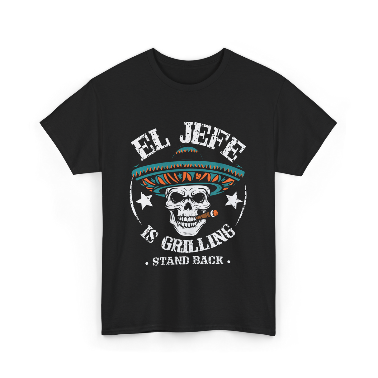 El Jefe Is Grilling BBQ Chef T-Shirt - Black