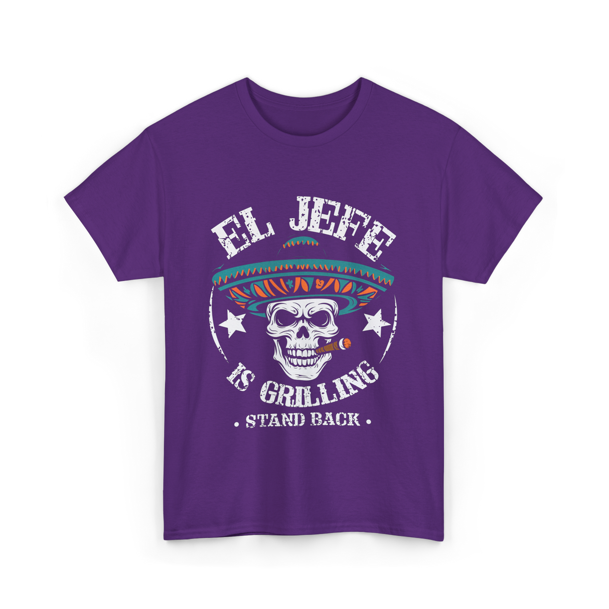 El Jefe Is Grilling BBQ Chef T-Shirt - Purple