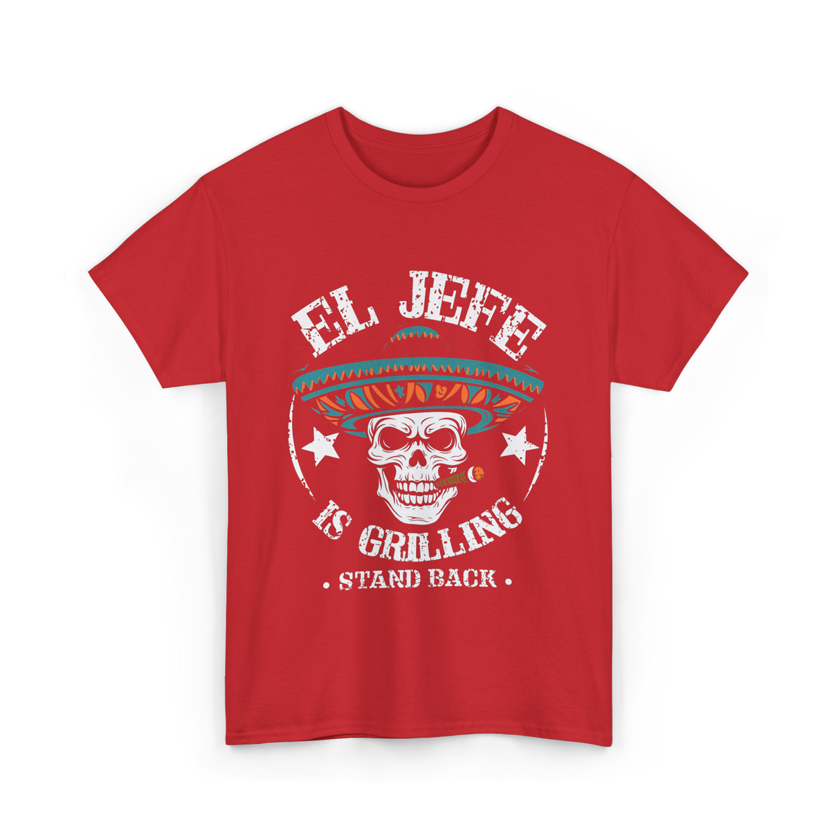 El Jefe Is Grilling BBQ Chef T-Shirt - Red