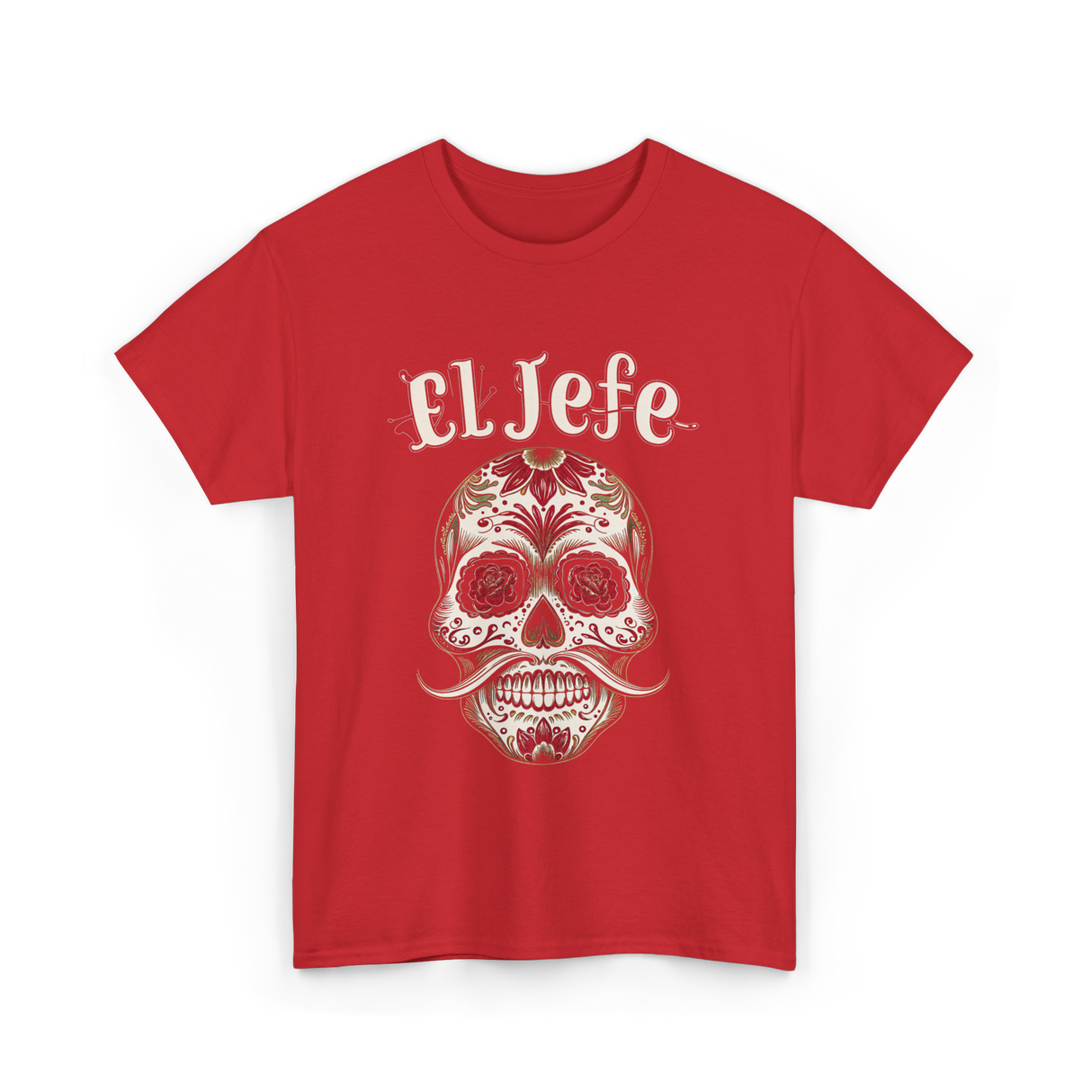 El Jefe Sugar Skull Celebration T-Shirt - Red
