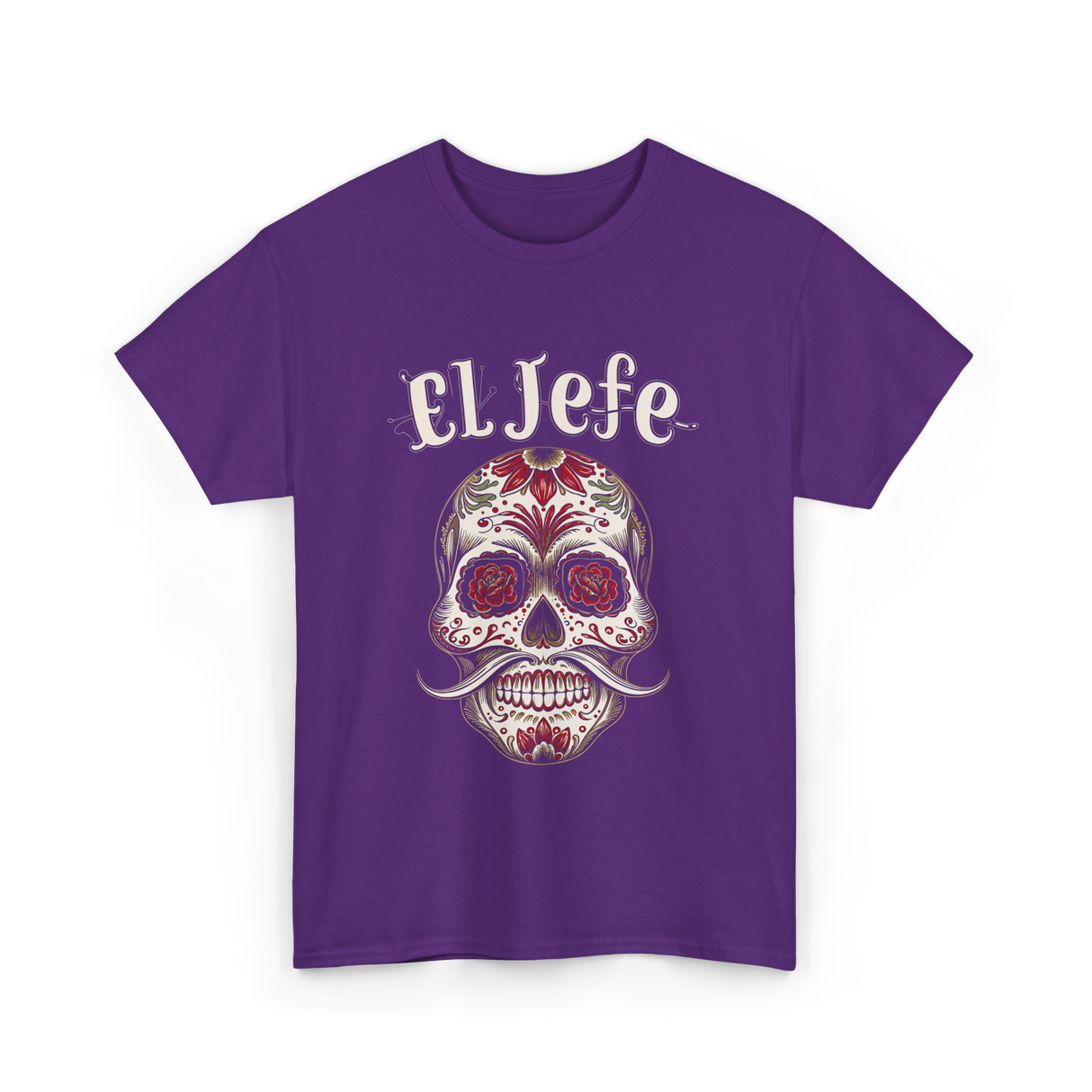 El Jefe Sugar Skull Celebration T-Shirt - Purple