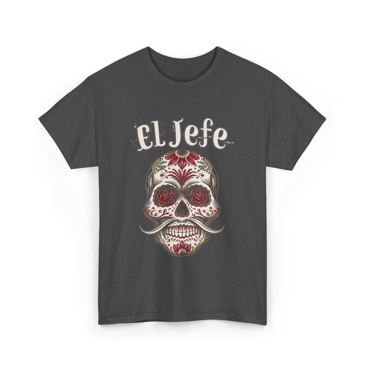 El Jefe Sugar Skull Celebration T-Shirt - Dark Heather