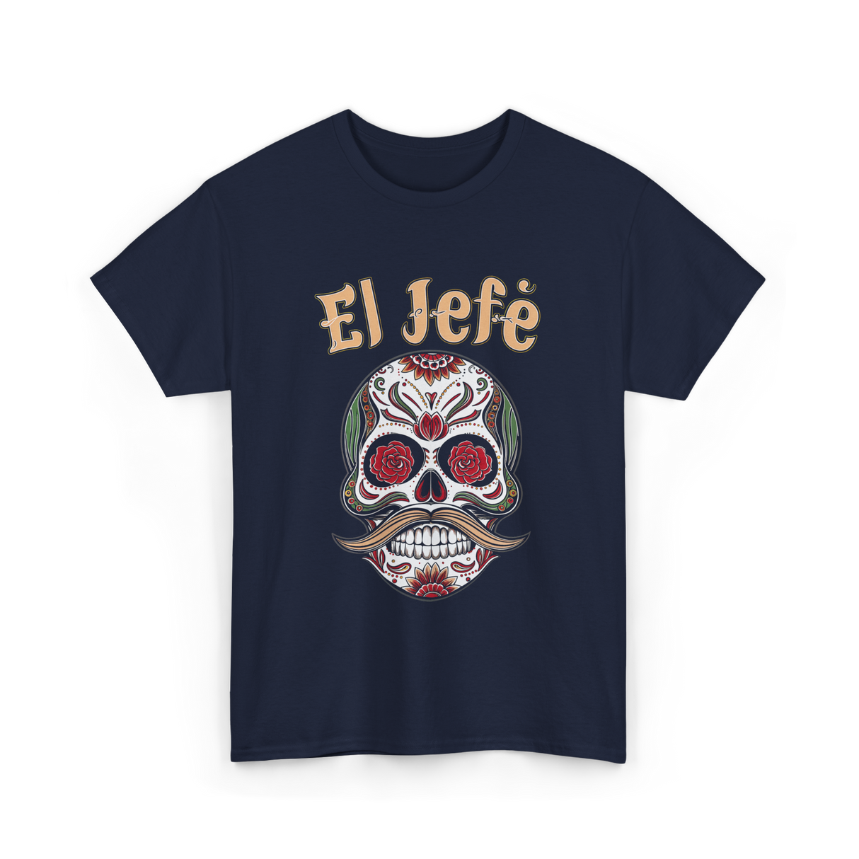 El Jefe Sugar Skull Culture T-Shirt - Navy