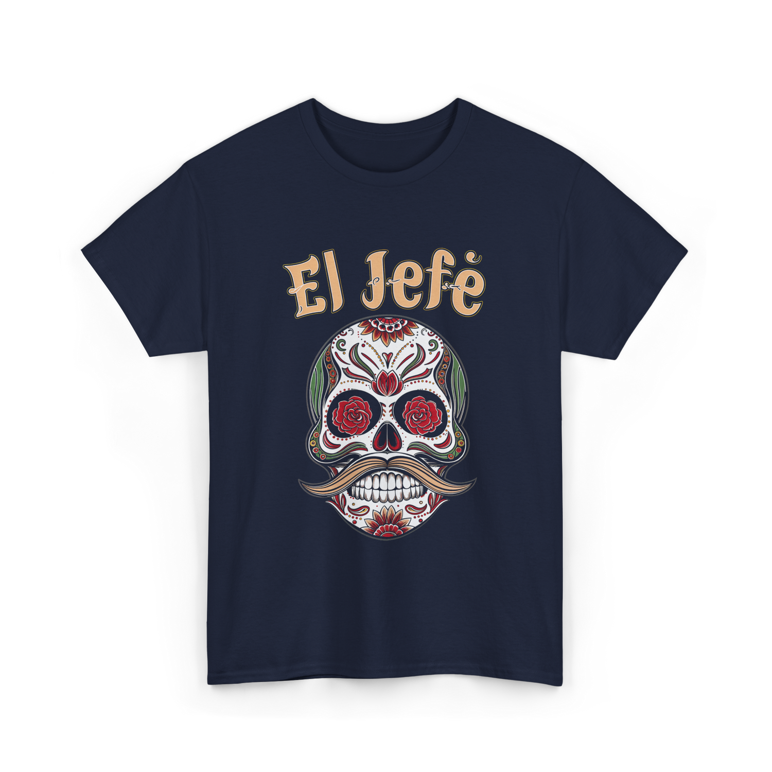 El Jefe Sugar Skull Culture T-Shirt - Navy
