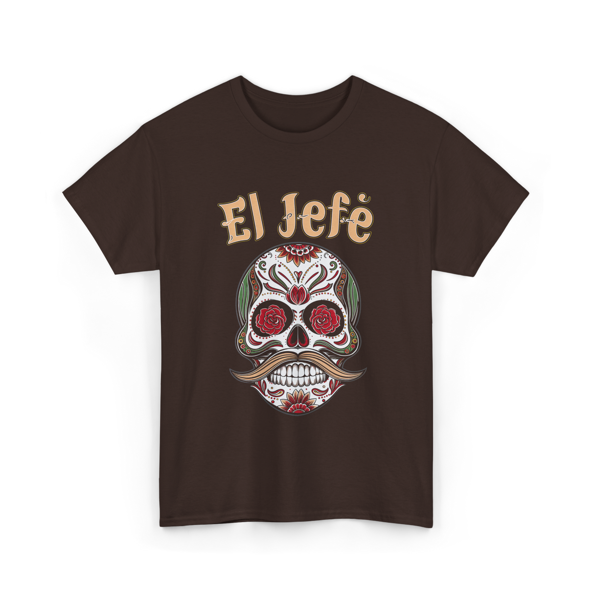 El Jefe Sugar Skull Culture T-Shirt - Dark Chocolate