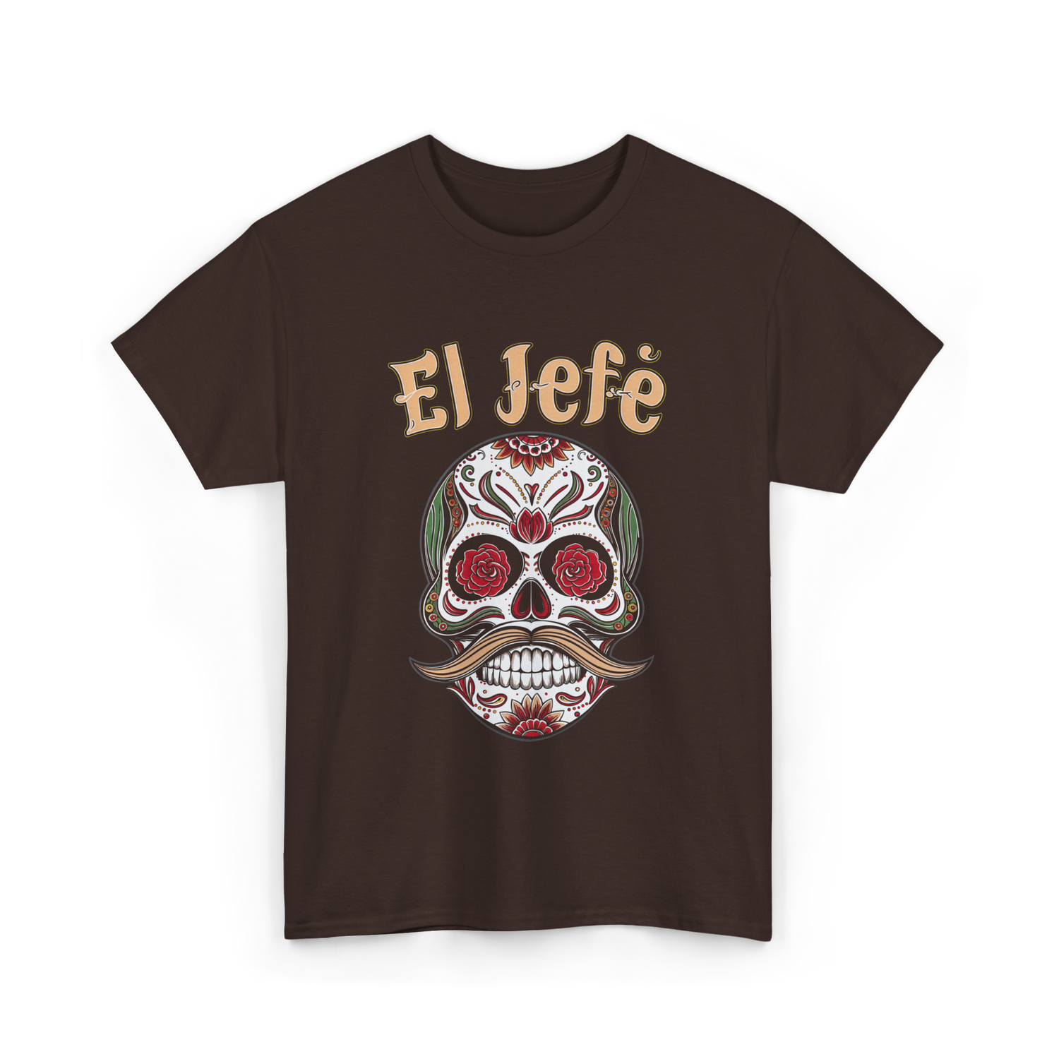 El Jefe Sugar Skull Culture T-Shirt - Dark Chocolate