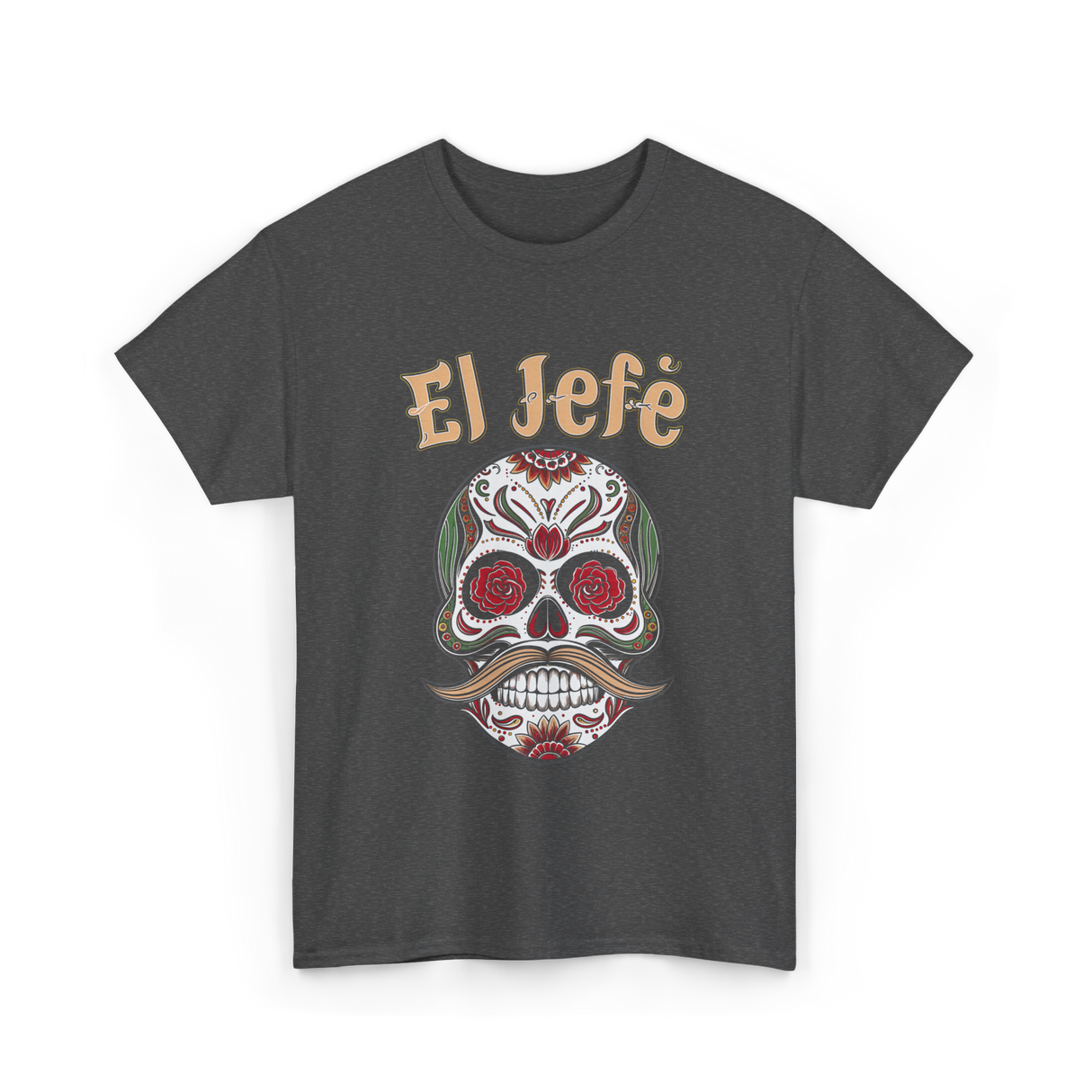 El Jefe Sugar Skull Culture T-Shirt - Dark Heather
