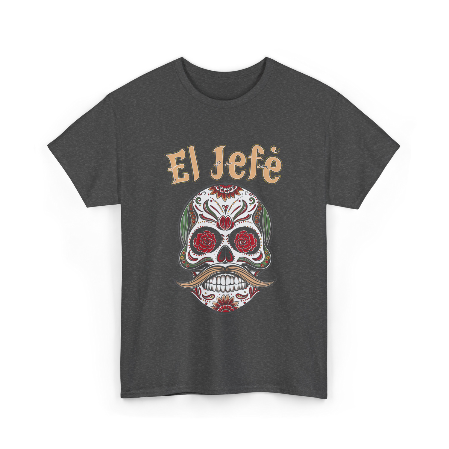 El Jefe Sugar Skull Culture T-Shirt - Dark Heather