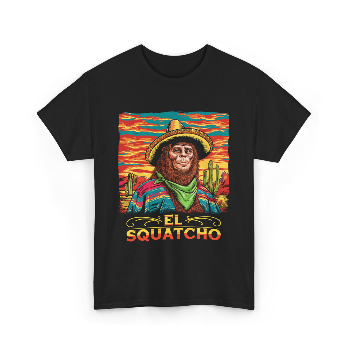 El Squatcho Bigfoot Sasquatch T-Shirt - Black