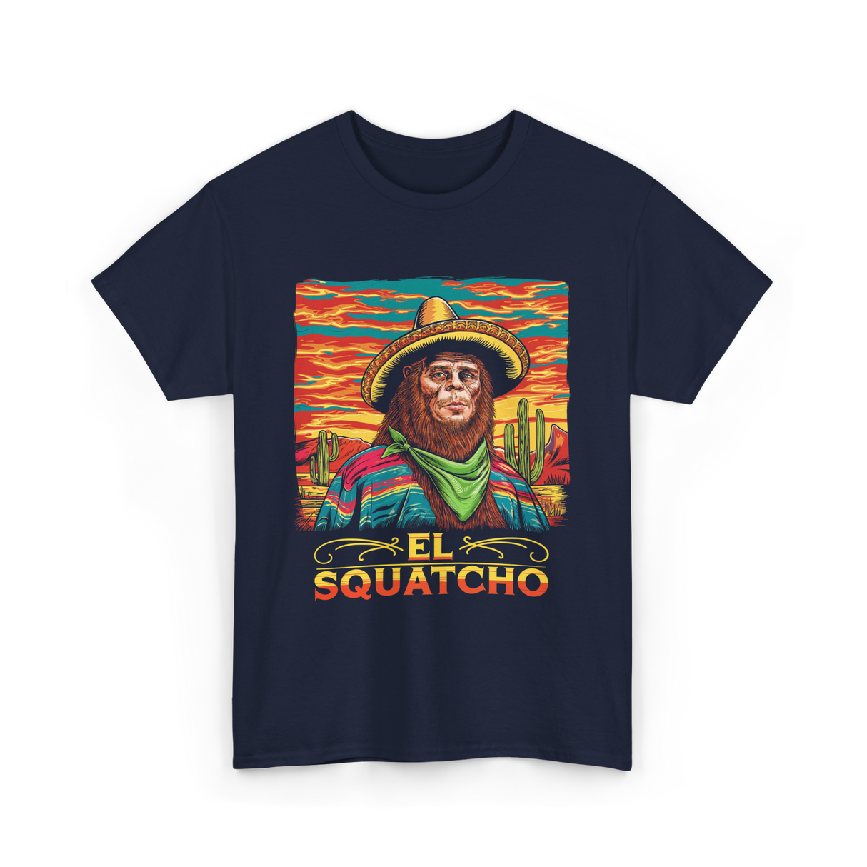 El Squatcho Bigfoot Sasquatch T-Shirt - Navy