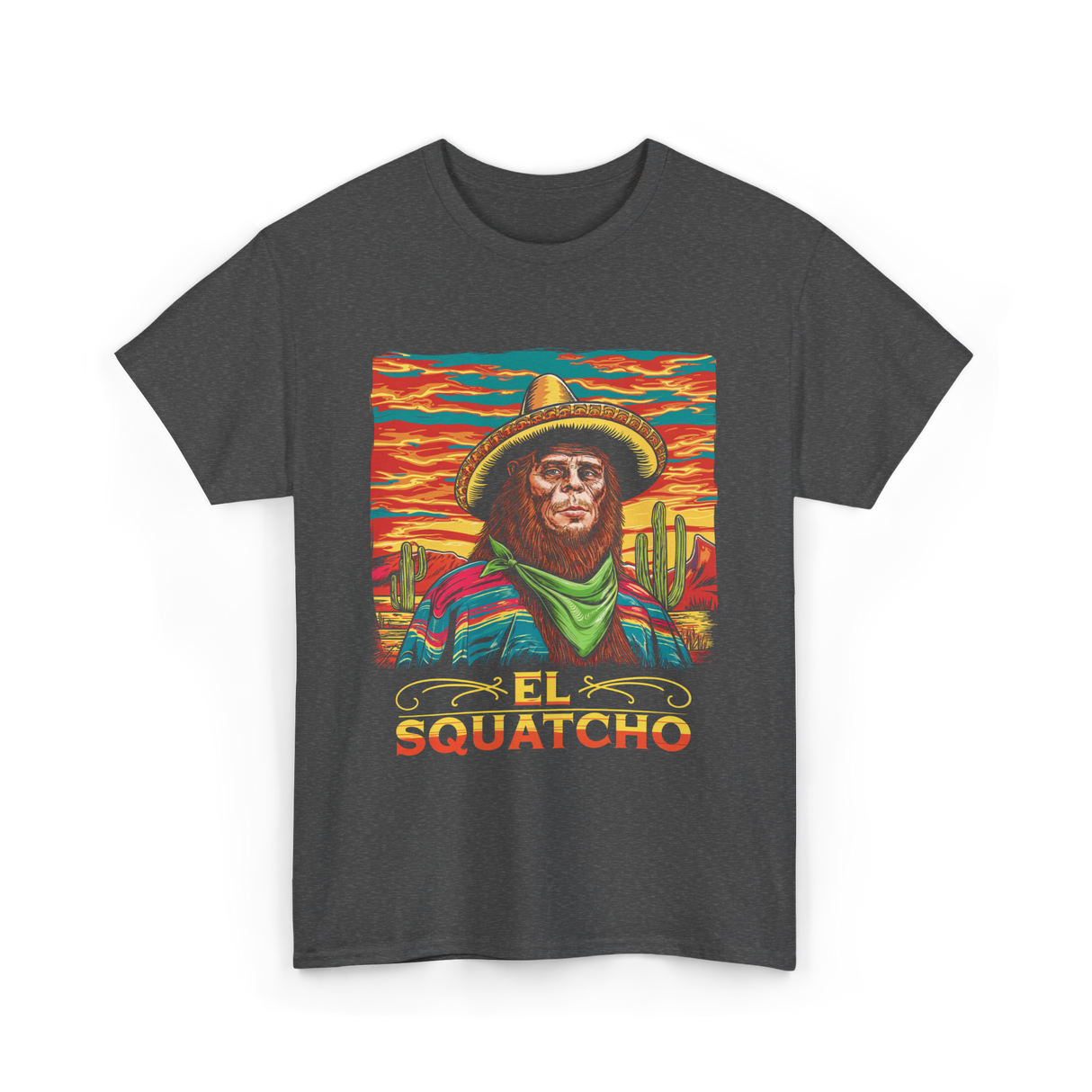 El Squatcho Bigfoot Sasquatch T-Shirt - Dark Heather