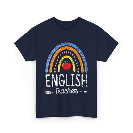 English Teacher Apple Education T-Shirt - Navy