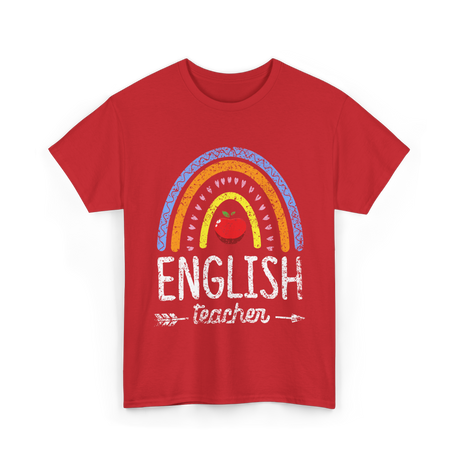 English Teacher Apple Education T-Shirt - Red