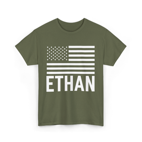 Ethan Name Birthday Celebrations T-Shirt - Military Green