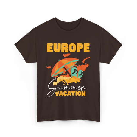 Europe Summer Vacation Travel T-Shirt - Dark Chocolate