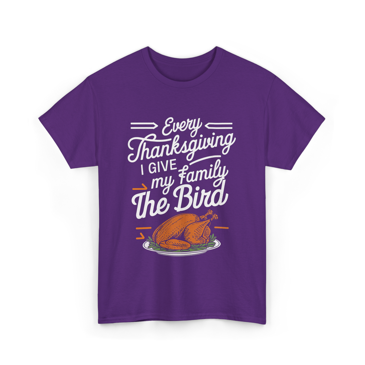 Every Thanksgiving The Bird Turkey T-Shirt - Purple