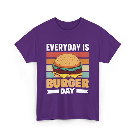 Everyday Is Burger Day Burger T-Shirt - Purple