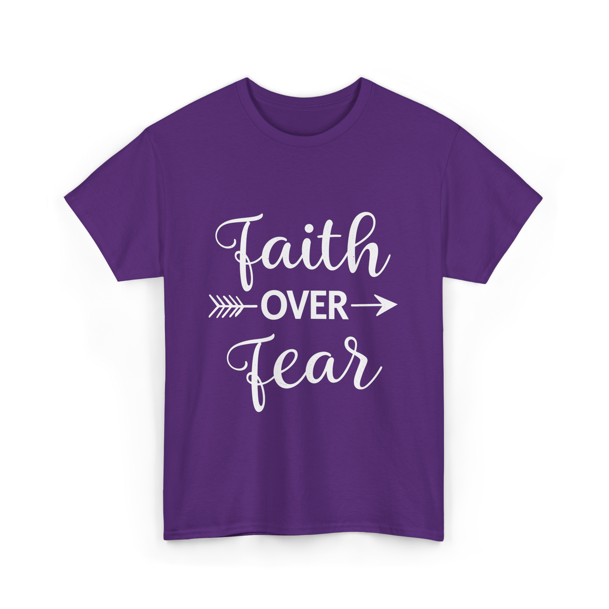 Faith Over Fear Inspirational T-Shirt - Purple