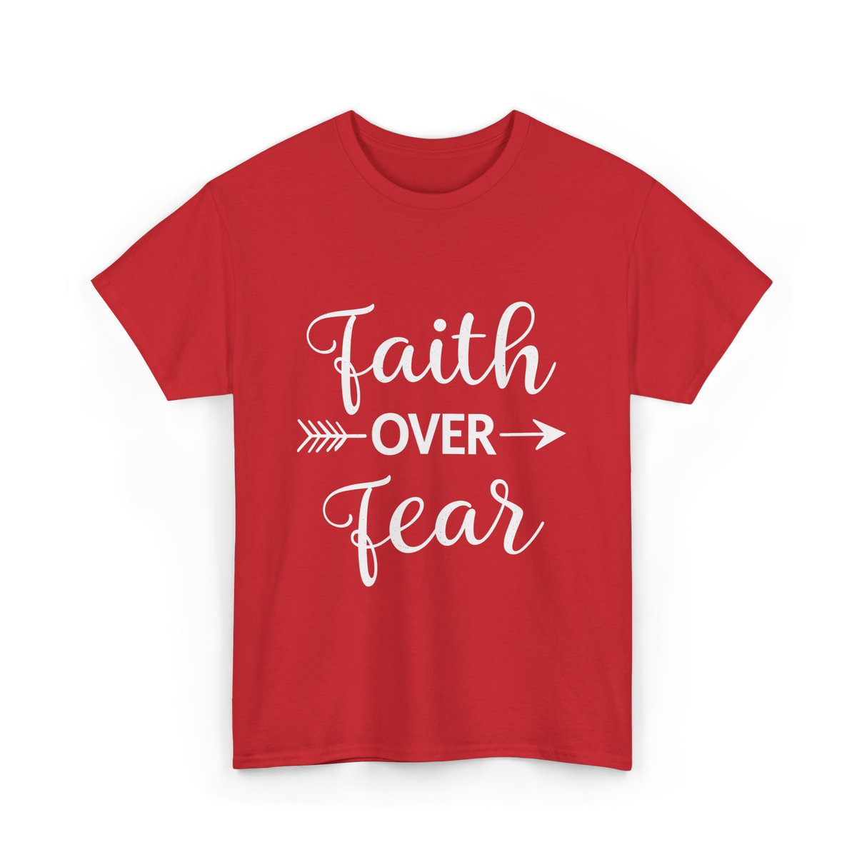 Faith Over Fear Inspirational T-Shirt - Red