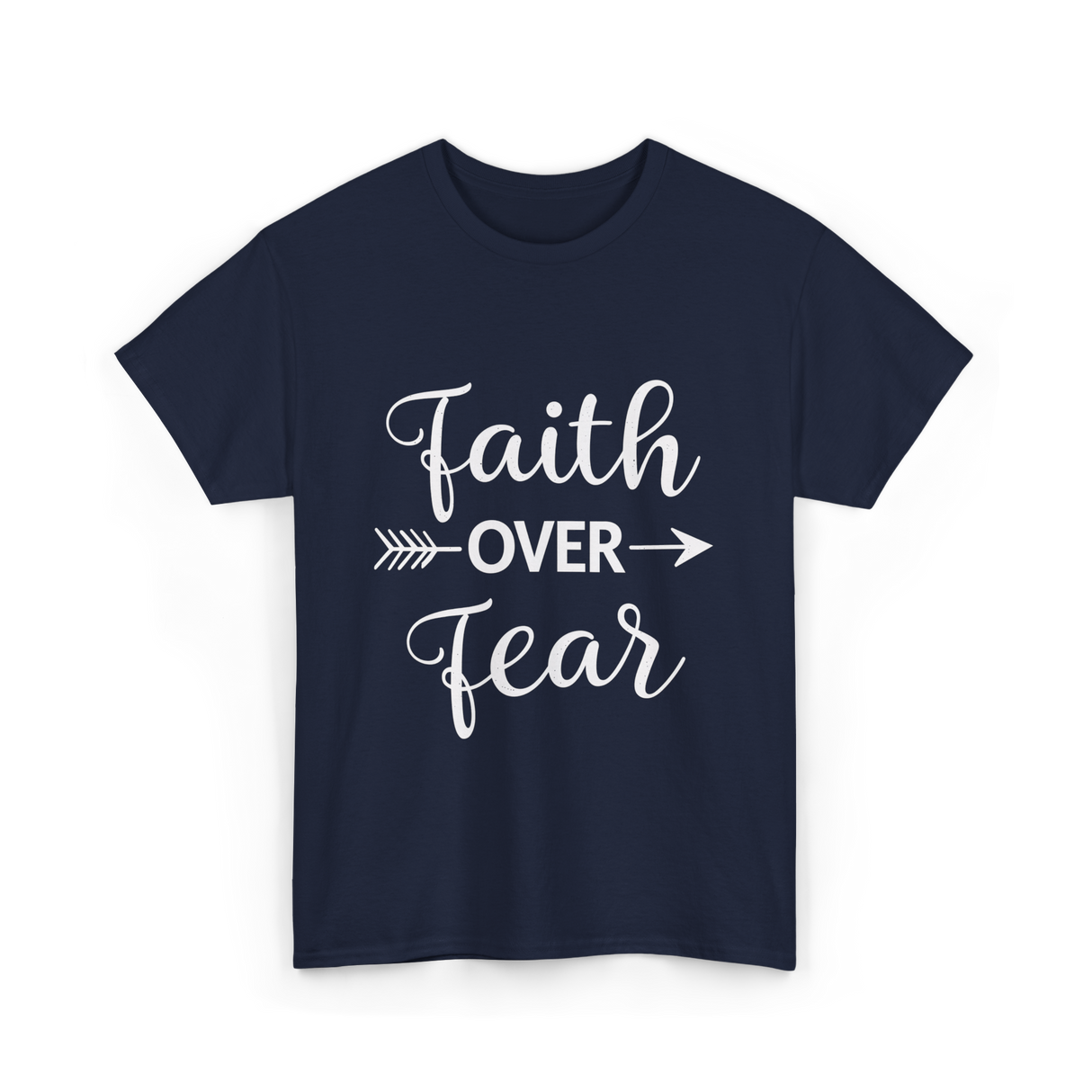 Faith Over Fear Inspirational T-Shirt - Navy