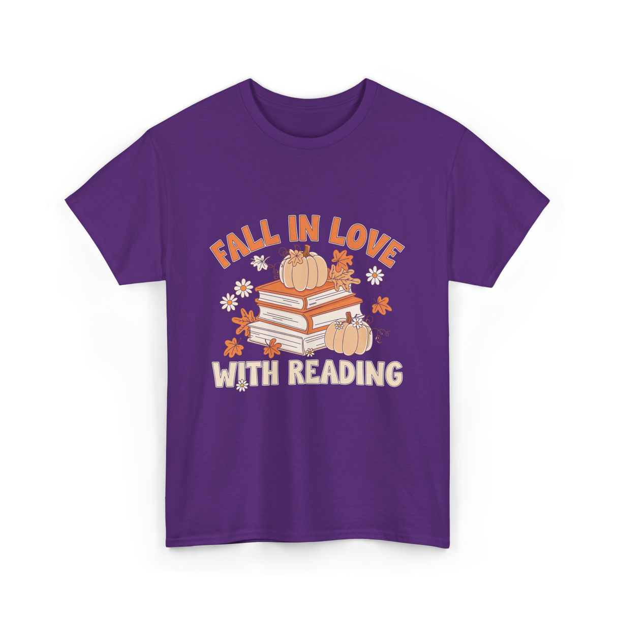 Fall In Love With Reading Books T-Shirt - Purple