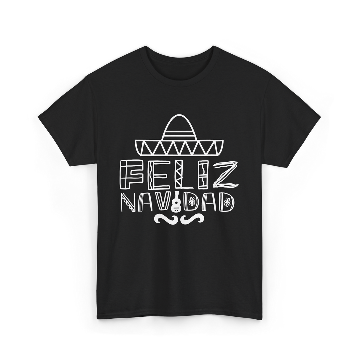 Feliz Navidad Mexican Culture T-Shirt - Black