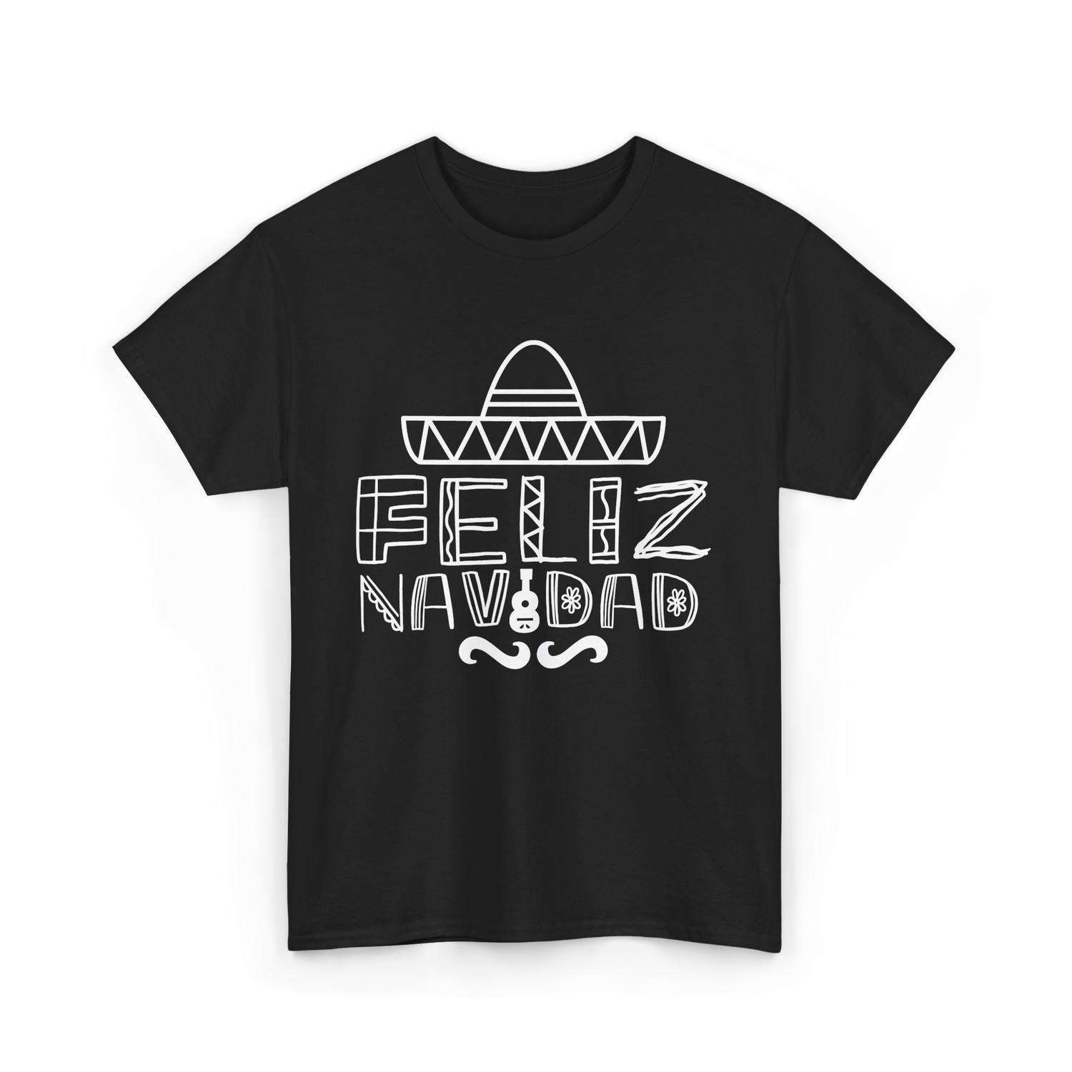 Feliz Navidad Mexican Culture T-Shirt - Black