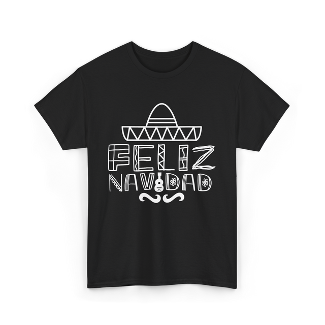 Feliz Navidad Mexican Culture T-Shirt - Black