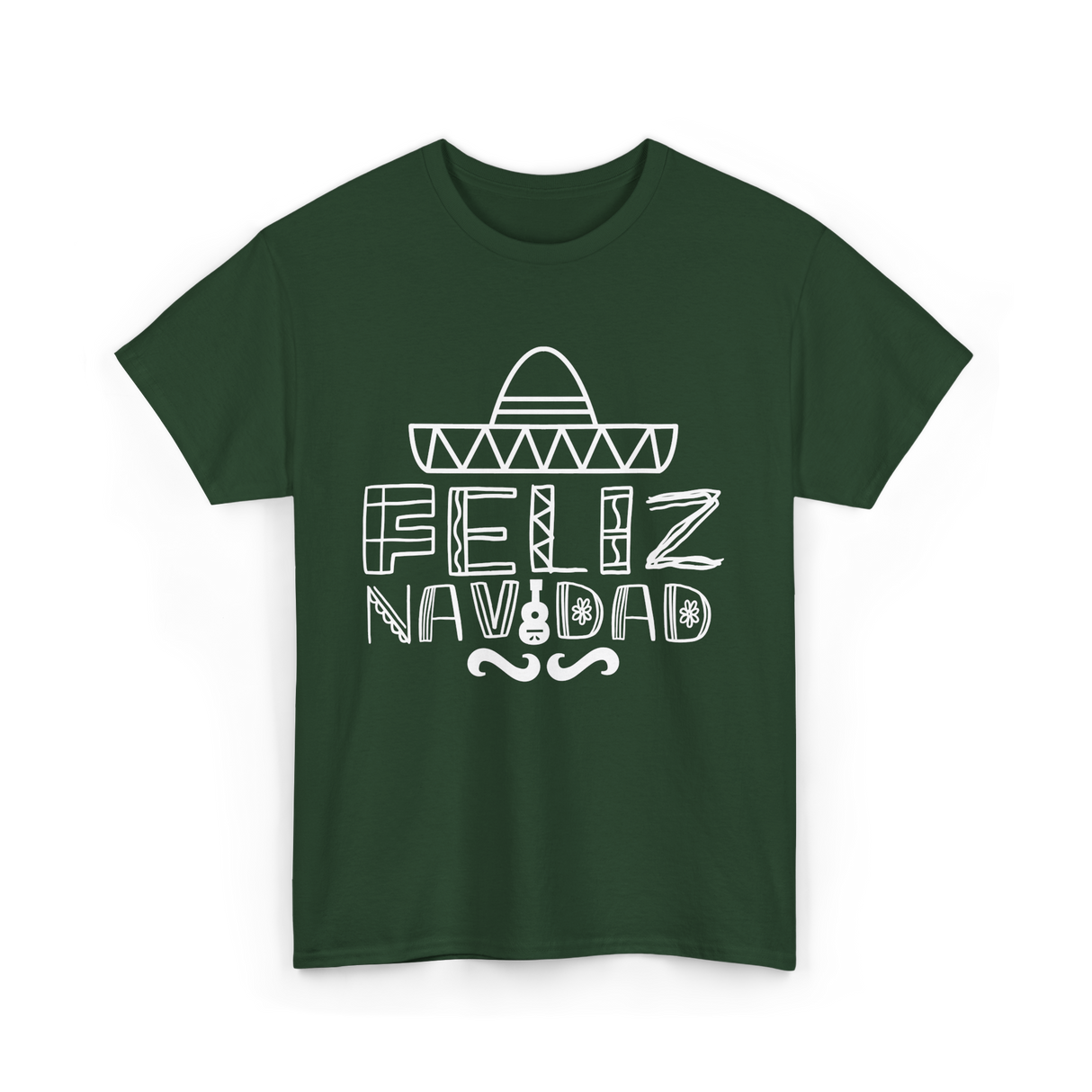 Feliz Navidad Mexican Culture T-Shirt - Forest Green