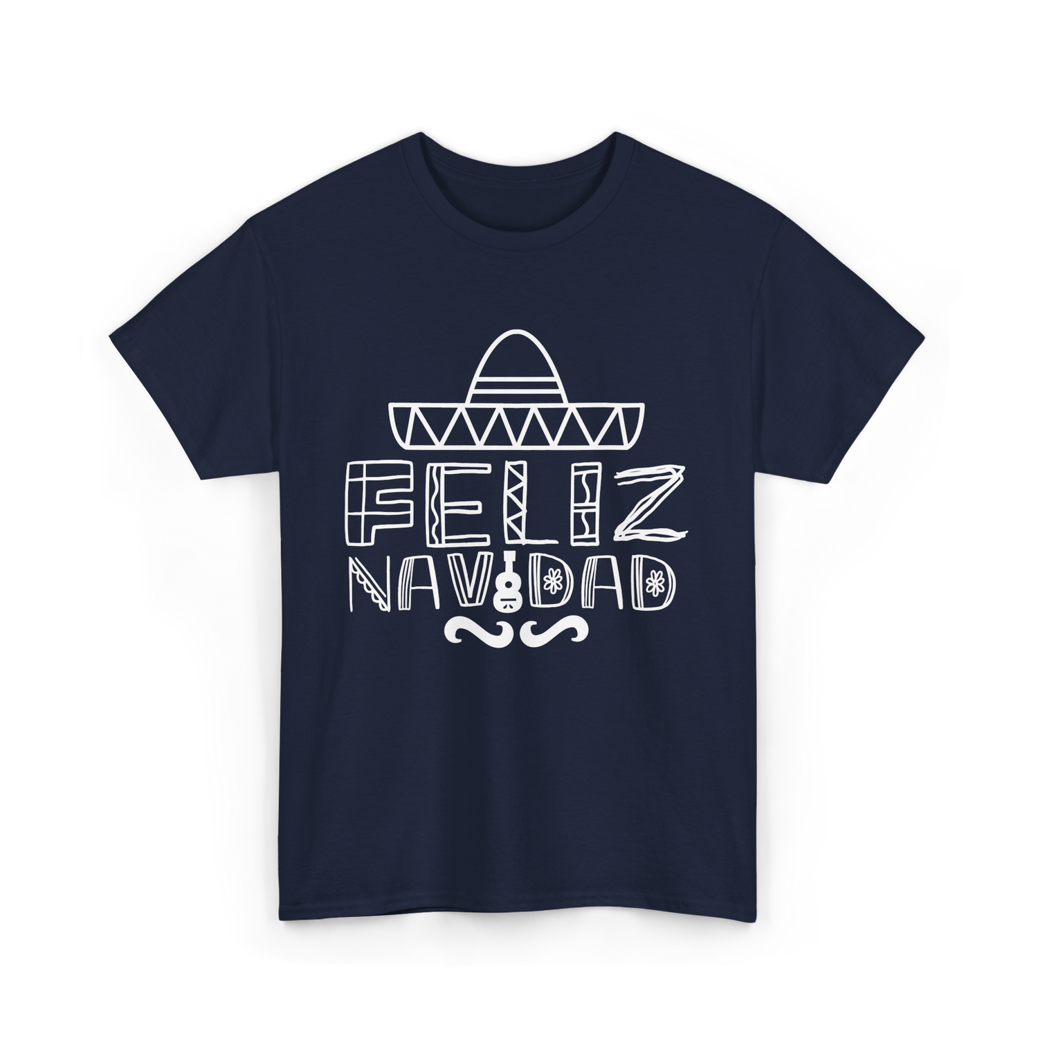 Feliz Navidad Mexican Culture T-Shirt - Navy