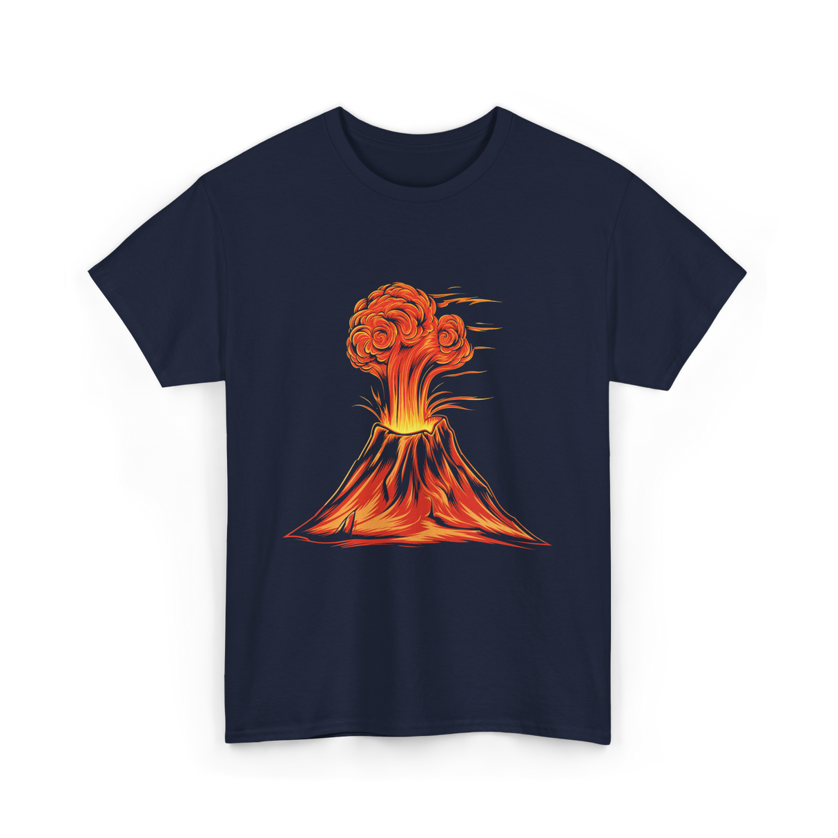 Fire Volcanoes Geology Eruption T-Shirt - Navy