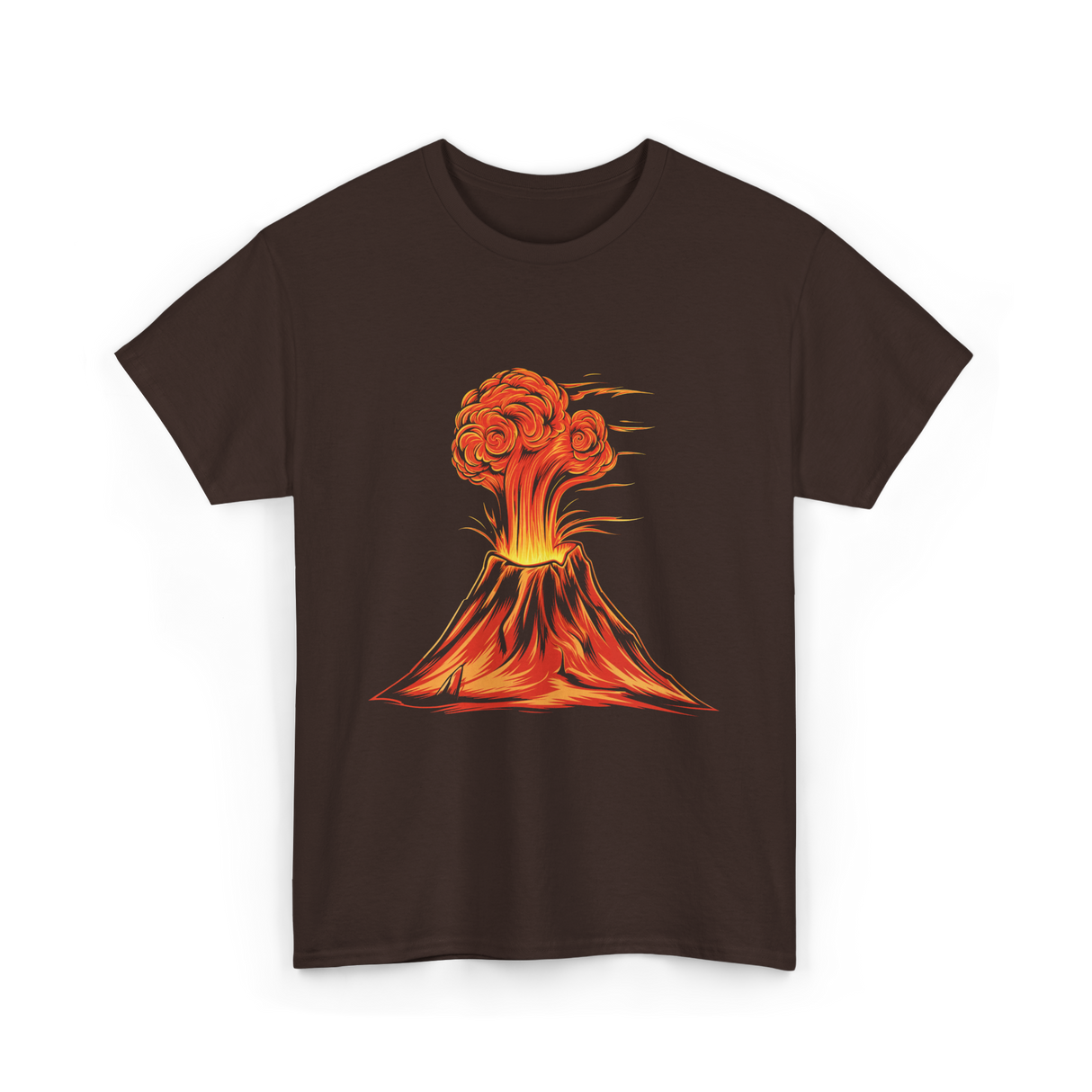 Fire Volcanoes Geology Eruption T-Shirt - Dark Chocolate