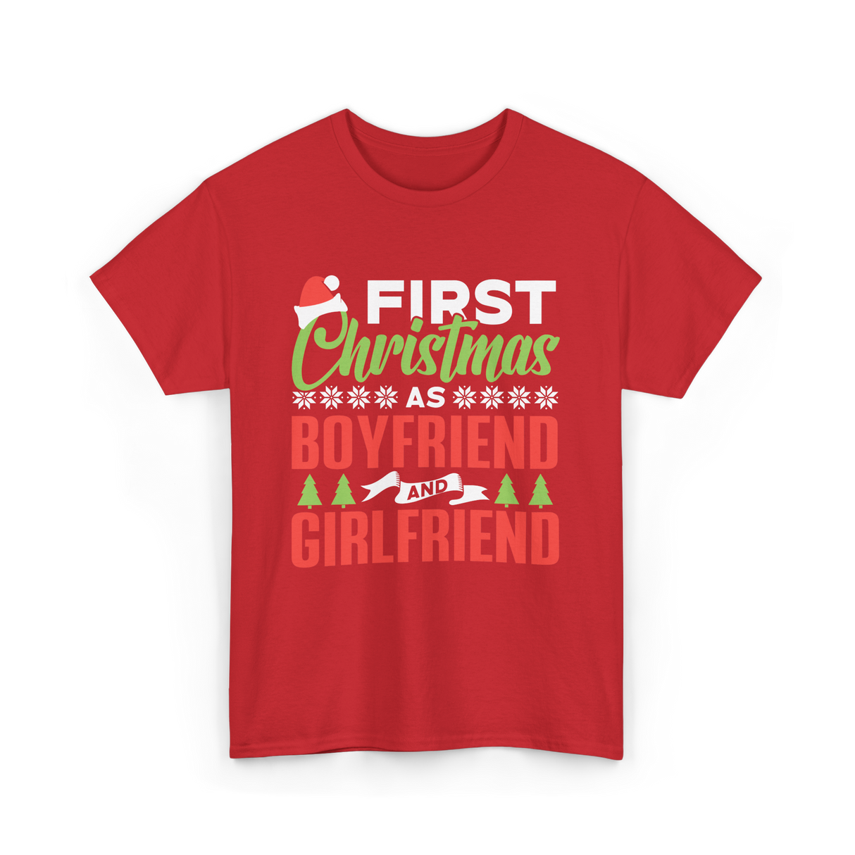 First Christmas Boyfriend Girlfriend T-Shirt - Red