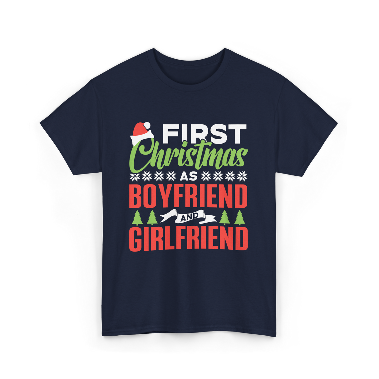 First Christmas Boyfriend Girlfriend T-Shirt - Navy