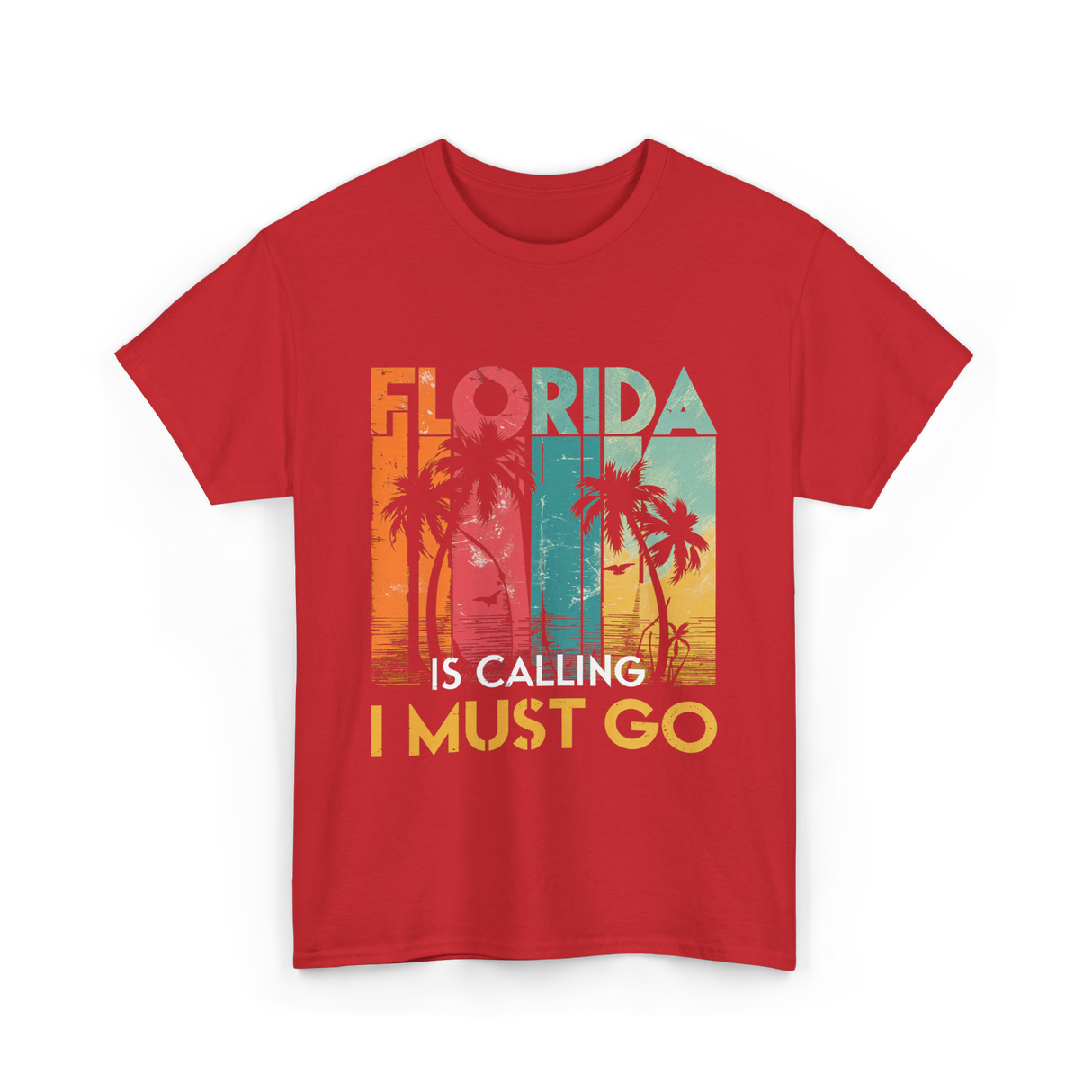 Florida Is Calling Travel T-Shirt - Red