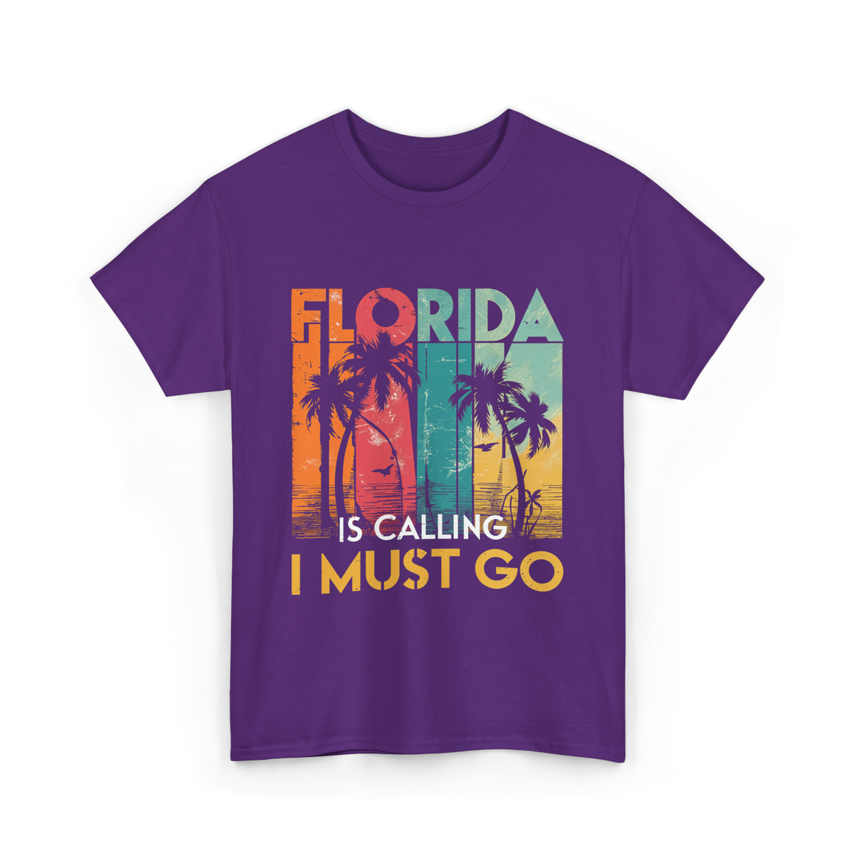 Florida Is Calling Travel T-Shirt - Purple