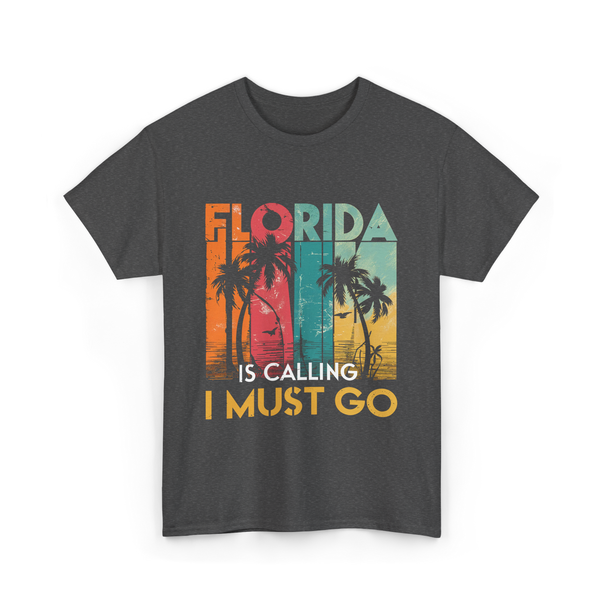 Florida Is Calling Travel T-Shirt - Dark Heather
