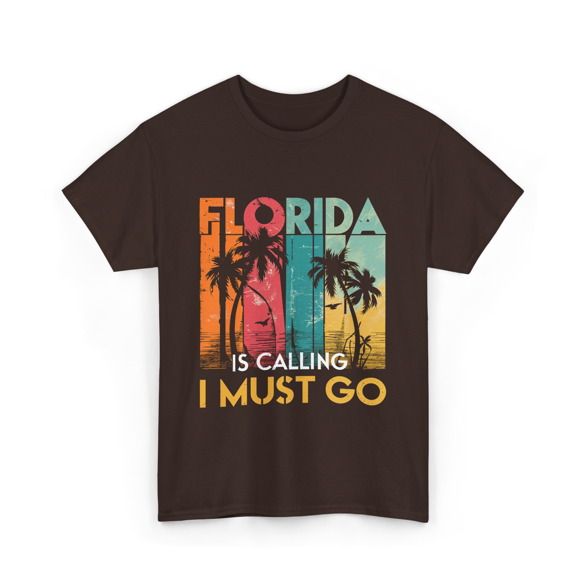 Florida Is Calling Travel T-Shirt - Dark Chocolate