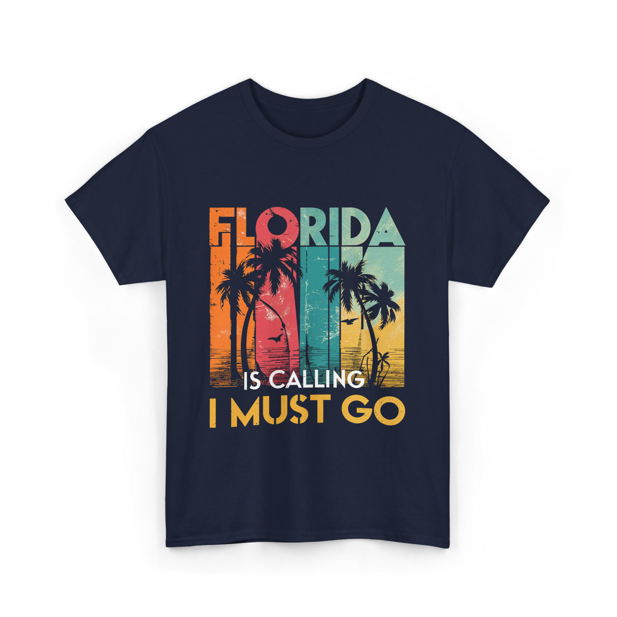 Florida Is Calling Travel T-Shirt - Navy