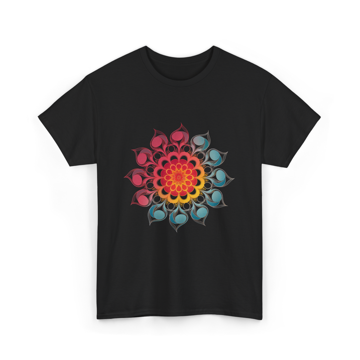 Flower of Life Sacred Geometry T-Shirt - Black