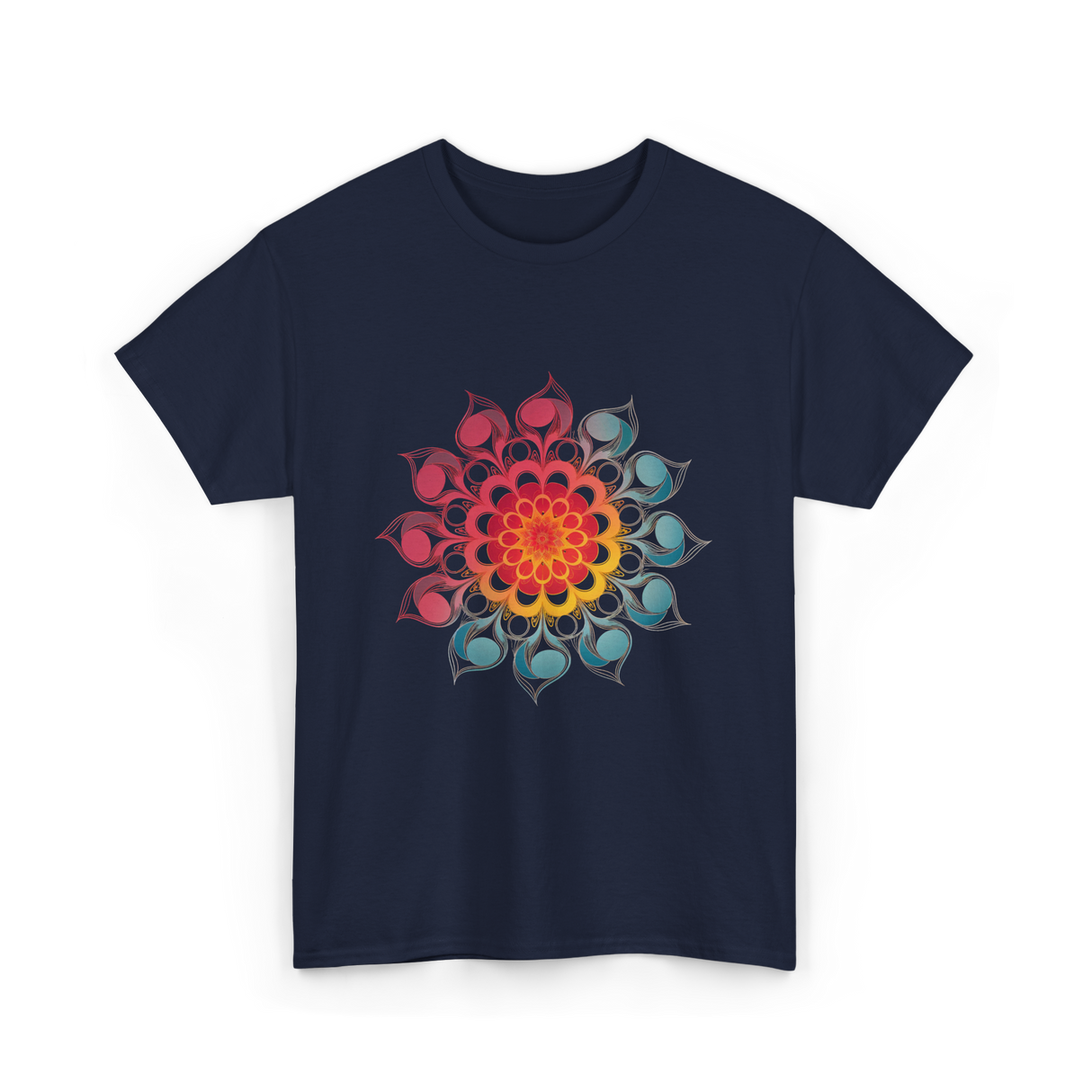 Flower of Life Sacred Geometry T-Shirt - Navy