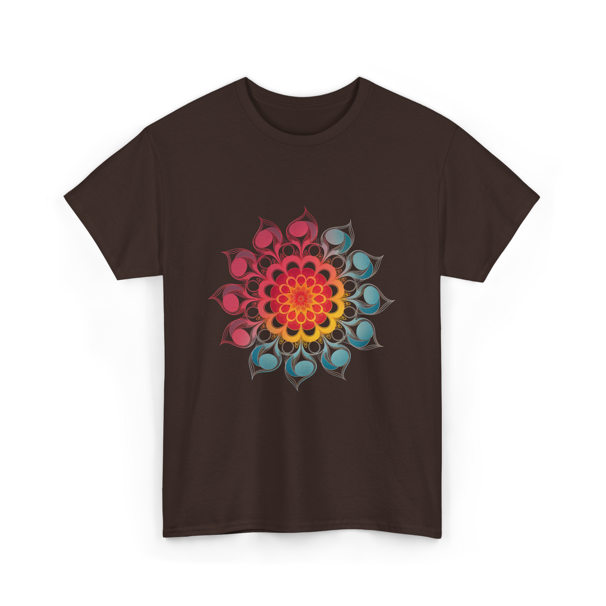 Flower of Life Sacred Geometry T-Shirt - Dark Chocolate