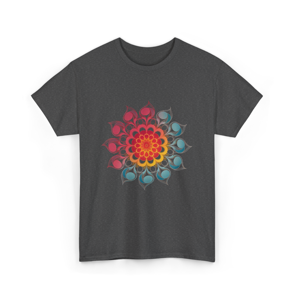 Flower of Life Sacred Geometry T-Shirt - Dark Heather