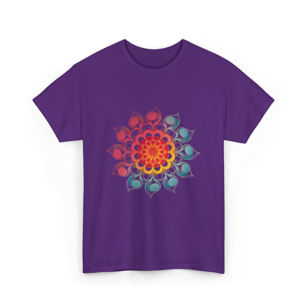 Flower of Life Sacred Geometry T-Shirt - Purple