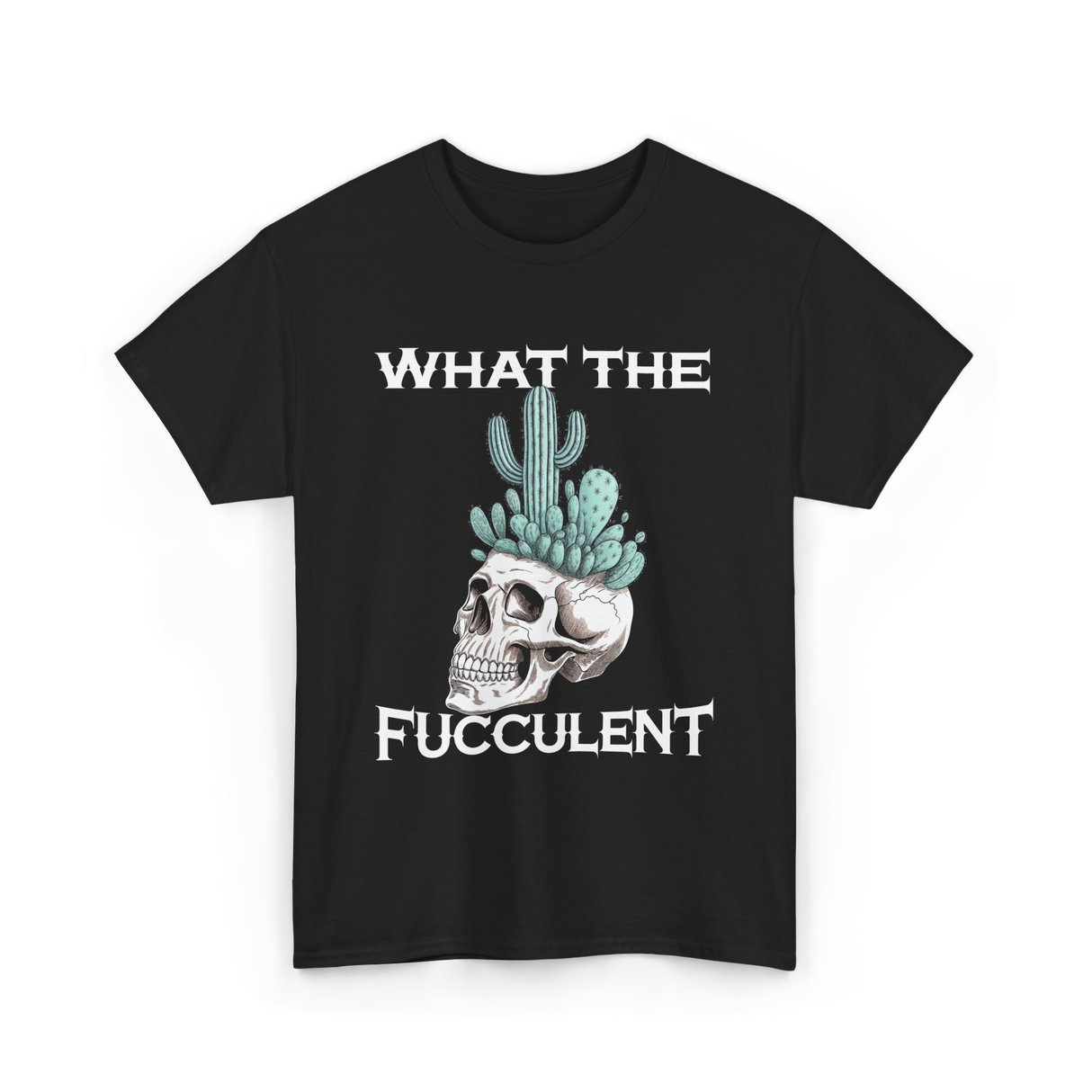 Fucculent Skull Cactus T-Shirt - Black