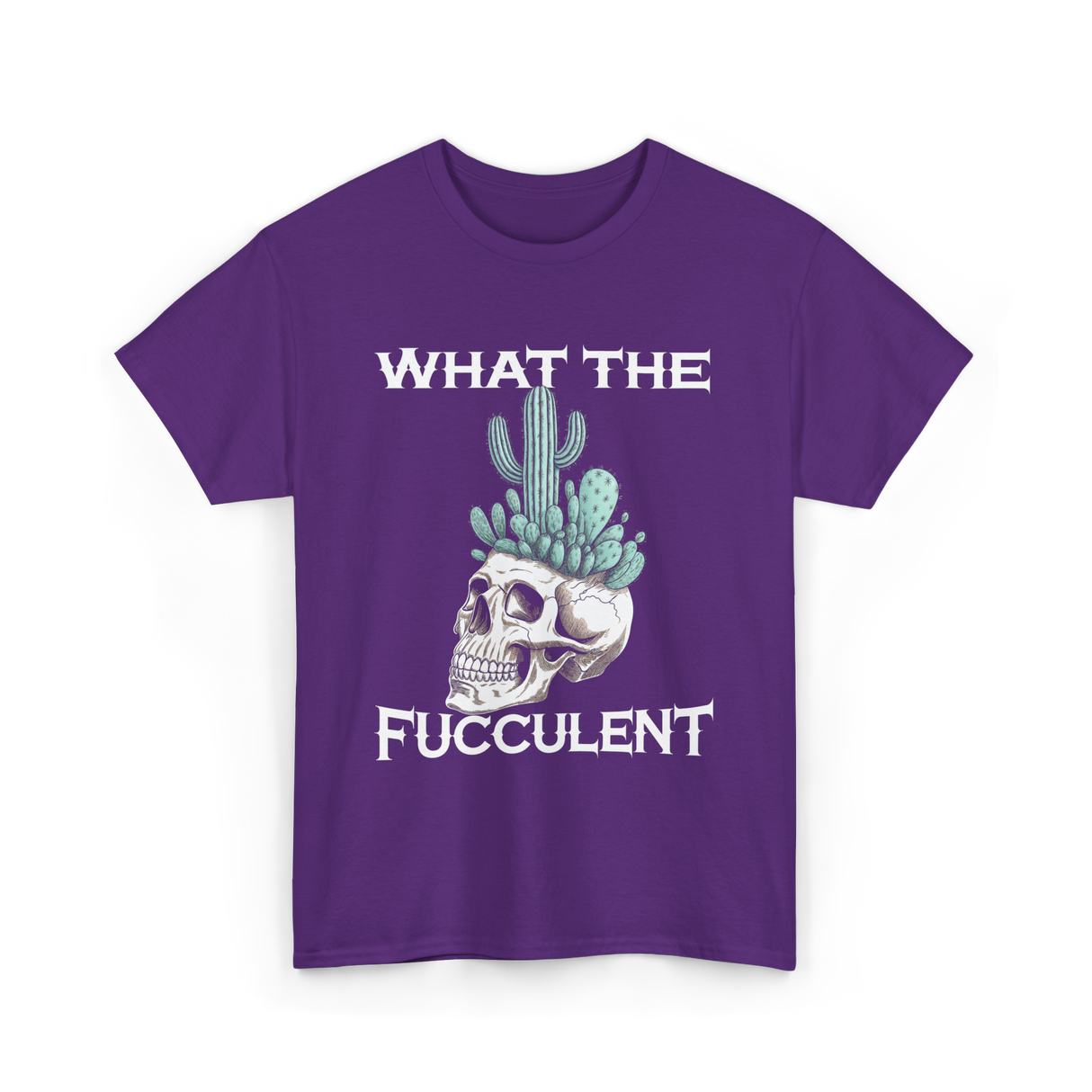 Fucculent Skull Cactus T-Shirt - Purple